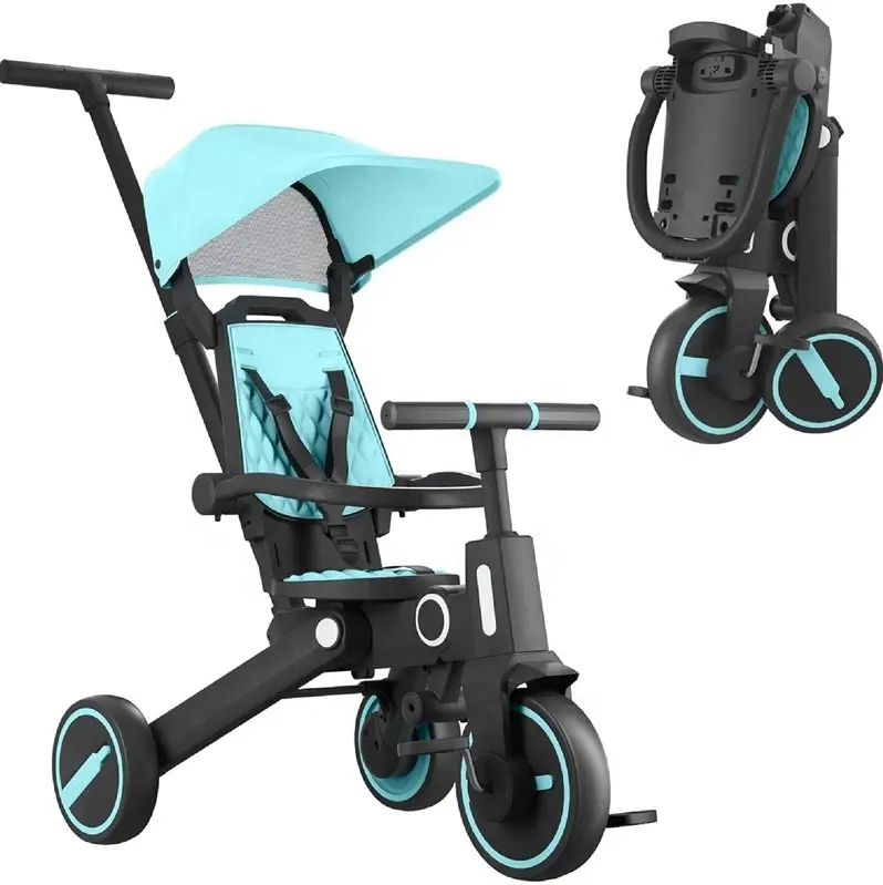 Trike pliable pour enfants Tricycle pour tout-petits Tricycle à 3 roues pour enfants Tricycle pour bébés Tricycles pour bébés 4 en 1 Trike pour enfants de 1 à 6 ans