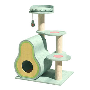 Árbol para Gatos con Diseño Pastoral de Aguacate y Cama Integrada, Tablero de Partículas E1, Espacio Reducido, Torre para el Hogar - Product Image 1