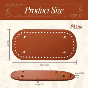 Base para Bolso de PU Tejido a Mano con Patrón Cruzado, 22*10cm, Ovalado, Accesorio de Costura, 1mm de Grosor, En Stock - Product Image 2