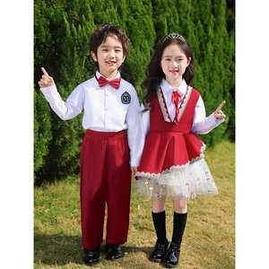 Costume d'uniforme scolaire unisexe <span class=keywords><strong>de</strong></span> style britannique personnalisé pour enfants <span class=keywords><strong>de</strong></span> maternelle et d'école primaire, idéal pour les spectacles du 1er juin et les déguisements <span class=keywords><strong>de</strong></span> scène. - Product Image 3
