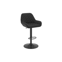 Tabouret de bar en cuir collé durable, accoudoirs incurvés, hauteur réglable, design pivotant avec repose-pieds pour bar intérieur, cuisine