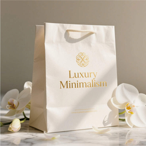 Bolsa de Papel Rosa de Lujo con Asa de Lazo de Satén, Logotipo Personalizado Impreso, Bolsa de Compras Pequeña para Joyería, Boutique, Regalo - Product Image 4
