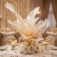 LEDA Fleurs géantes artisanales, grandes fleurs artificielles en soie, centre de table, installation artistique pour la décoration de scène de mariage