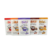 50G 100G Hersluitbare Rits Food Doorzichtig Raam Plastic Verpakkingen Voor Graan Granola Graan Haver Maïsmeel Stand-Up Zakje