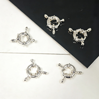 Perles géométriques de 10 mm en argent sterling 925, fermoir marin à double anse, anneau à ressort, fermoirs à perles, deux embouts à œillets