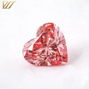 Diamant de laboratoire CVD rose vif, 1 pièce, Unique, avec certificat de coupe de cœur, 1.14 carat
