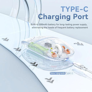 Chuột pha lê jertech wb130 Chuột trong suốt không dây USB 2.4GHz <span class=keywords><strong>bluetooth</strong></span> <span class=keywords><strong>PC</strong></span> chế độ kép - Product Image 4