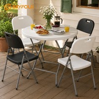 Tables de banquet en plastique résistantes aux intempéries et chaises pliantes anti-corrosion