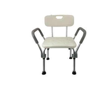 Tabouret de bain en alliage d'aluminium avec dossier et poignées pour personnes âgées et femmes enceintes - Product Image 1