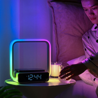 Wilit 2025 Nouvelle Lampe de Chevet Intelligente à Écran OLED, Appareil Domotique avec Chargeur Sans Fil et Calendrier, Plastique, 35000h
