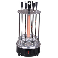 Brochettes électriques Maison & Jardin Acier Métal Outils de barbecue Barbecue Turc Machine à kebab 6 pièces Grill vertical électrique sans fumée Rotatif