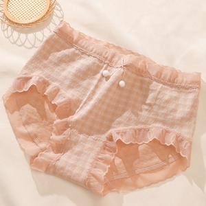 Pantaletas sin Costuras de <span class=keywords><strong>Tallas</strong></span> <span class=keywords><strong>Grandes</strong></span> al por Mayor, de Cintura Media, Cómodas y Transpirables, con Encaje, para <span class=keywords><strong>Mujer</strong></span> - Product Image 4