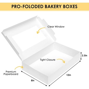 กล่องเบเกอรี่ กล่องคุกกี้ เหมาะสำหรับใส่ช็อกโกแลตสตรอว์เบอร์รี ของหวาน คุกกี้ ปรับแต่งได้ตามต้องการ - Product Image 4