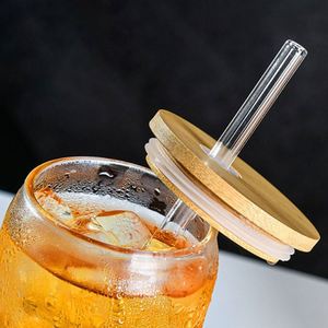 Vasos Personalizados de 600 ml para Bebidas, Tazas de Café, Frascos de Vidrio de 12 oz con Tapas y Pajitas - Product Image 6