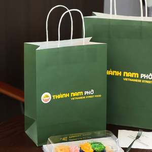 Wholesale Custom Eco-Friendly Biodegradable Recyclable High Quality Restaurant Burger Pizza Fast Food Takeaway Kraft Paper <b>Bags</b> - Product Image 2