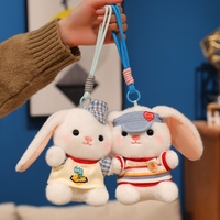 Individueller Niedlicher Hasen-Plüsch-Schlüsselanhänger Kawaii Stofftier Anpassbare Plüschfiguren Mini-Plüschtiere Feiertagsgeschenke Großhandel OEM ODM