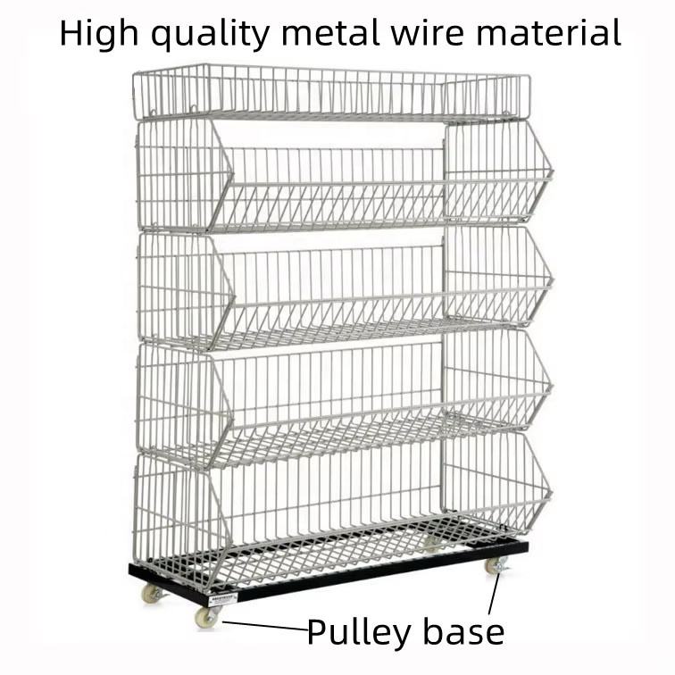 Custom Frame Storage Rack Custom Supermarket Inclined Frame Storage Basket - Durable & Versatile
