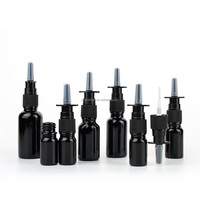 Flacon pulvérisateur nasal en verre noir de haute qualité, 5-30 ml, vide, rechargeable, atomiseur nasal à fine brume avec clip de sécurité