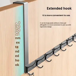 Tunç gri Metal kapı kanca ceket ve takım raf Traceless yapıştırıcı depolama raf no-matkap ceket askısı - Product Image 3