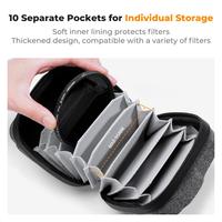 Sac de transport pour filtres d'objectif d'appareil photo / adaptateurs K&F Concept à 10 poches, rembourrage épais antichoc avec sangle de poignet détachable