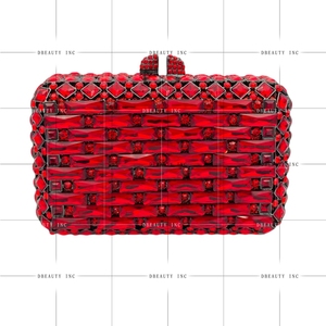 Sac de soirée élégant pour femme avec cristaux carrés, pochette à strass étincelants, sac à bandoulière brillant pour le Nouvel An et les sorties nocturnes - Product Image 6