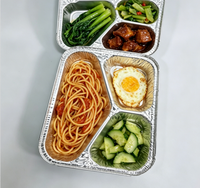 Barquettes en aluminium à 2, 3 ou 4 compartiments – Solution d'emballage rapide pour la restauration rapide, boîte de préparation de repas à livrer, utilisation pour aliments chauds et froids
