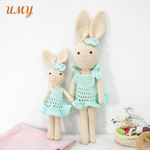 Set di Bambole Amigurumi Fatte a Mano all'Uncinetto con Imbottitura in Cotone PP, Famiglia di Conigli Giocattolo <span class=keywords><strong>per</strong></span> Bambini - Product Image 3