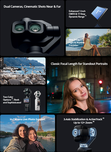 Cámara <span class=keywords><strong>con</strong></span> Gimbal de Doble Lente Osmo Pocket 4P, CMOS de 1 Pulgada, 4K 240fps, Vlog, Teleobjetivo de 60 mm, <span class=keywords><strong>Zoom</strong></span> Óptico 3X, D-Log 2 de 10 Bits, Dinámico de 17 Stops - Product Image 2