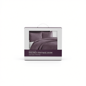 Ensemble de couvre-lit réversible Purple King, 3 pièces, polyester et coton jacquard, uni, teint, literie pour la maison, toutes saisons, style simple - Product Image 1