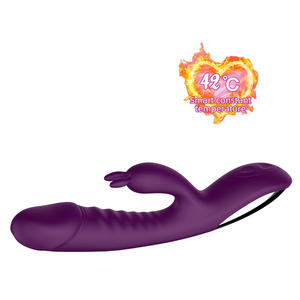 هزاز أرنب مزدوج للنساء لتحفيز نقطة جي مع خاصية التسخين هزاز أرنب واقعي ألعاب جنسية للبالغين بالجملة - Product Image 6