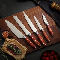 Couteaux de cuisine en acier inoxydable à haute teneur en carbone 3Cr13, couteau de chef japonais, ensemble de couteaux de cuisine avec bloc en bois, ciseaux, aiguiseur