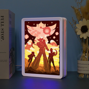 <span class=keywords><strong>Goldorak</strong></span> Gundam Anime Figur Papier geschnitten Licht box Kunststoff Bilderrahmen Benutzer definierte LED-Licht Home Decor Luxus Geschenk für Jungen - Product Image 4