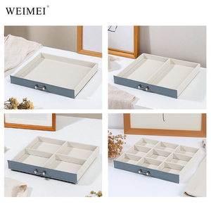 กล่องเก็บเครื่องประดับ WEIMEI สิบชั้น วัสดุหนังกำมะหยี่ สั่งซื้อขั้นต่ำน้อย สีขาวน้ำเงิน สำหรับใช้ในบ้าน ร้านค้าปลีก หรือร้านขายเครื่องประดับ - Product Image 6