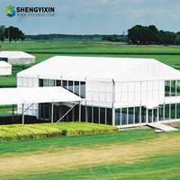 Grande tente transparente à deux étages pour 150 personnes, structure en aluminium, pour fêtes, salons professionnels, mariages, chapiteau de luxe à deux étages en PVC
