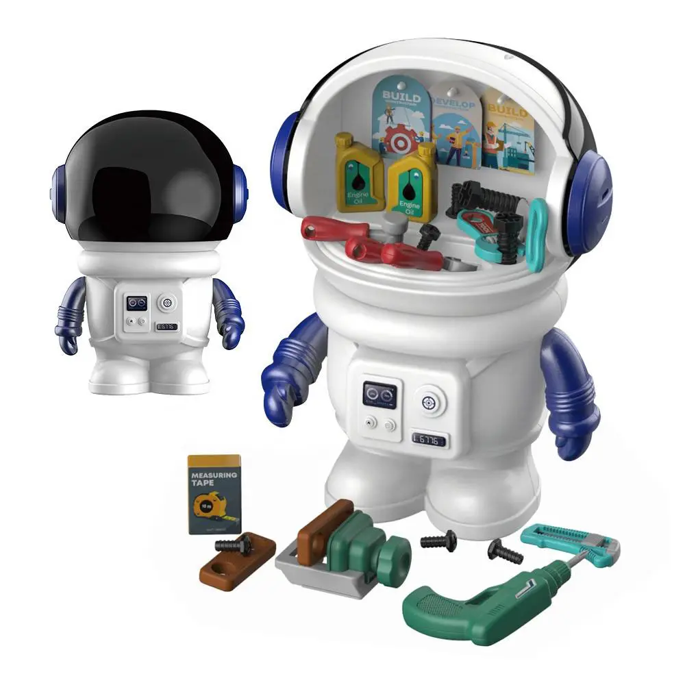 Set di strumenti spaziali da 27 pezzi Set di scatole portaoggetti per giocattoli giocattoli per la casa dei giochi per bambini