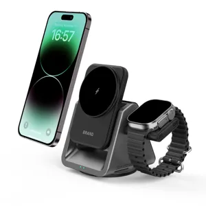 3 In 1 Magnetisch Draadloos Laadstation Voor Iphone 15 Mobiele Telefoon Airpods Apple Smart Watch