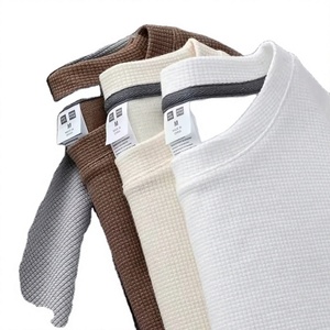 Latest Design Custom <b>Men's</b> O-Neck Long Sleeve Fleece Knitted Breathable T-Shirt Solid Color Pullover Winter Wear Regular Fit - Product Image 6