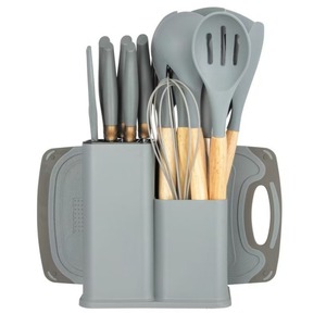 Ustensiles <span class=keywords><strong>de</strong></span> <span class=keywords><strong>cuisine</strong></span> en silicone, ensemble <span class=keywords><strong>de</strong></span> 19 couteaux, outils <span class=keywords><strong>de</strong></span> <span class=keywords><strong>cuisine</strong></span> avec pot <span class=keywords><strong>de</strong></span> rangement, spatule, cuillère à soupe, grattoir, <span class=keywords><strong>planche</strong></span> à découper - Product Image 2
