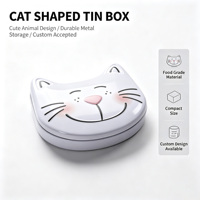 Boîte en métal en forme de chat irrégulière, boîte en métal personnalisée de forme spéciale pour l'emballage de bonbons, de biscuits et de cadeaux