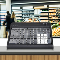 Clavier POS programmable LIF 84 touches USB/PS2 ABS, lecteur de cartes MSR, compatible Android/Linux/Windows/iOS, câble de 1,8 m, vente chaude