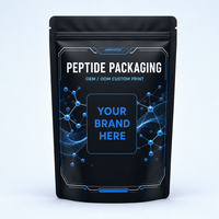 Emballage personnalisé pour poudre de peptides, sachet en Mylar refermable avec fermeture éclair, sacs de stockage en aluminium anti-humidité