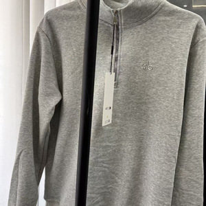 Sudadera con capucha de algodón informal con media cremallera y letras, cuello alto, manga larga, efecto adelgazante, para hombre y mujer, ideal para fitness y deportes, para otoño/invierno. - Product Image 4