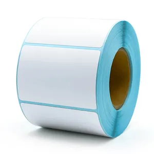 Rotolo di etichette per stampante termica con rivestimento superiore in bianco rotolo di etichette di spedizione per codici a barre 60x40mm etichetta di trasferimento termico zebrato