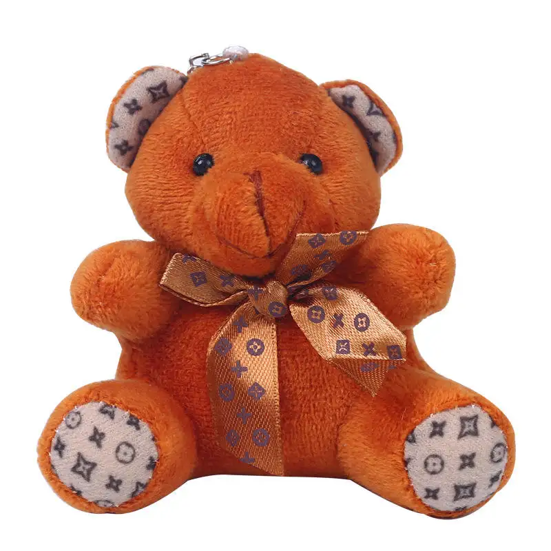 Gratis sampel boneka beruang bersama Mini, mainan mewah/boneka beruang panjang sambungan rambut putih lucu/hadiah boneka liontin beruang teddy