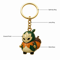 Porte-clés émaillé personnalisé Esprit de la Forêt d'Automne, plaqué or de qualité supérieure, motif feuille, masque et animal, souvenir pour cadeau et collection