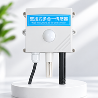 Sensor Stasiun Cuaca Industri 4 in 1 yang Dipasang di Dinding untuk Rumah Kaca, Mengukur CO2, Suhu, Kelembapan, dan Pencahayaan