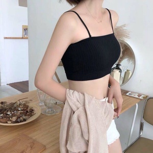 Camiseta sin mangas de punto acanalado elástico sin costuras para mujer, estilo urbano, casual, color liso, venta al por mayor 2024 - Product Image 3