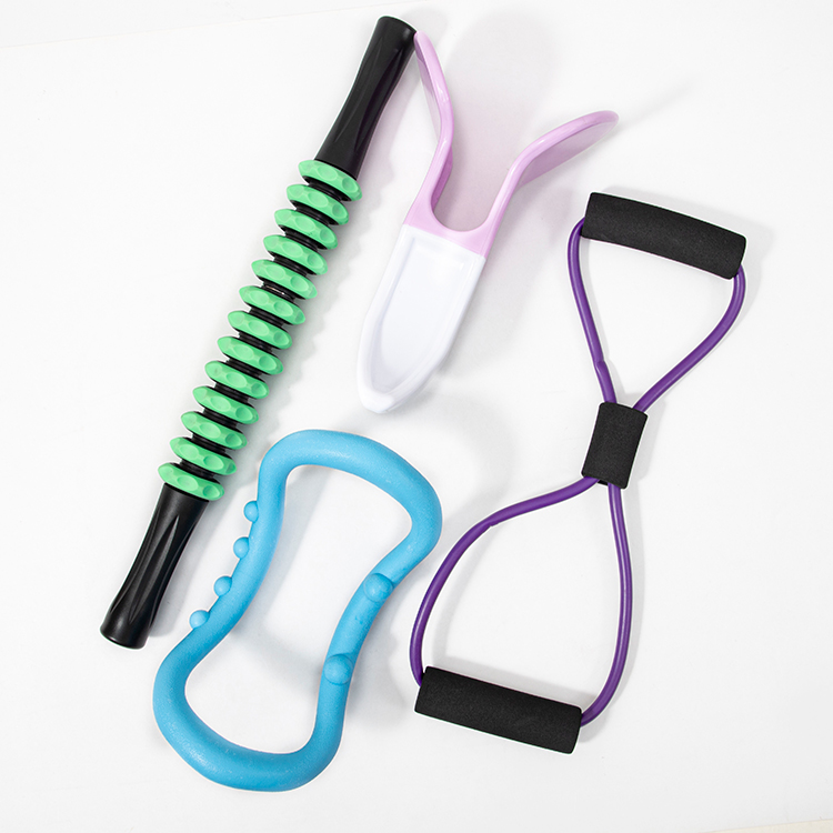 Набор для йоги GALECON 4 в 1, 13 массажных принадлежностей, Стик для мышц + кольцо Для Йоги + тренажер для мышц тазового дна + настенный шкив