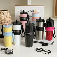 Vaso Térmico Personalizado al por Mayor de 24oz, Doble Pared, Acero Inoxidable 316, Aislamiento al Vacío, para Café Frío o Caliente, con Pajita, para Deportes y Gimnasio