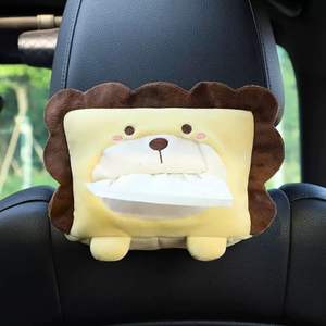 Caja de pañuelos de felpa personalizada, creativa y linda, con diseño de león y pingüino, para colgar en el coche, juguetes de peluche para el respaldo del asiento del coche. - Product Image 2